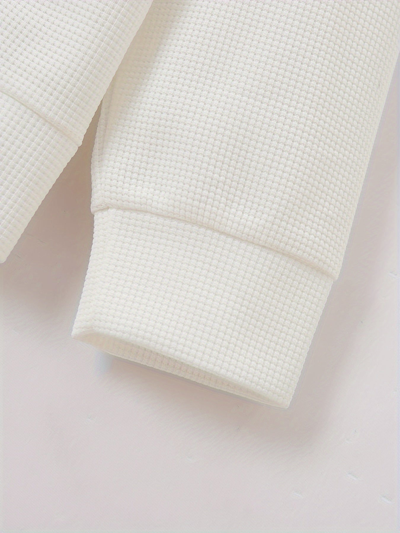 Baseball Collar Jacket and Pants Set in Waffle Fabric