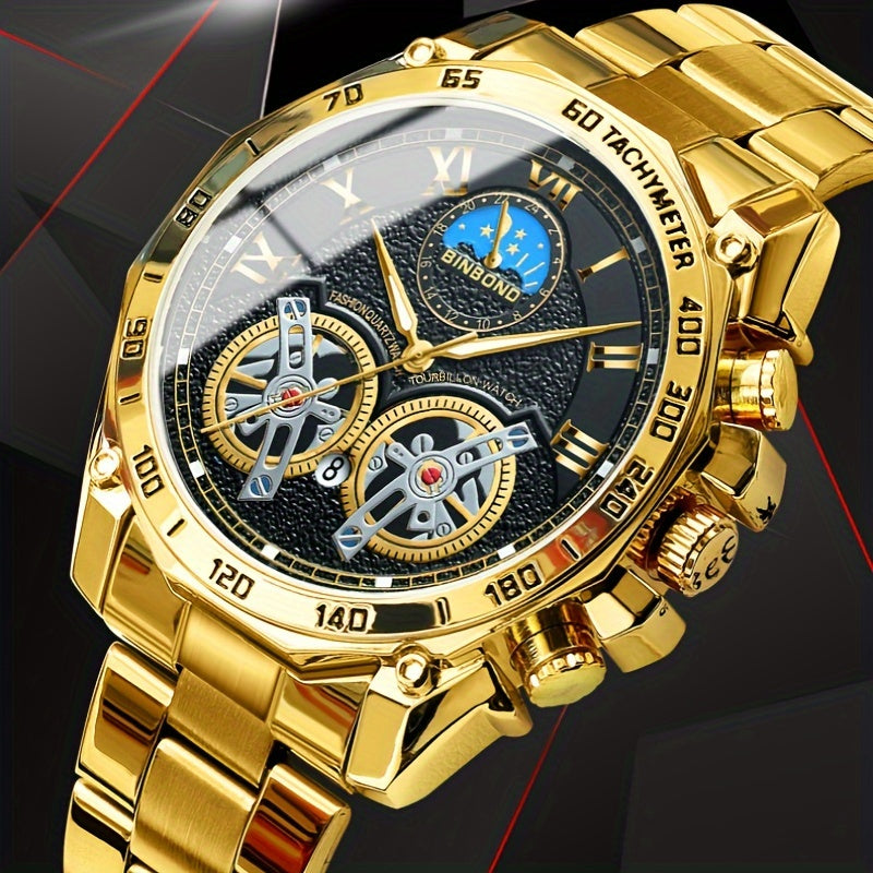 Double Tourbillon Watch Men's Hollow Mechanical Watch Multifunctional Fashion Luminous Wristwatch
