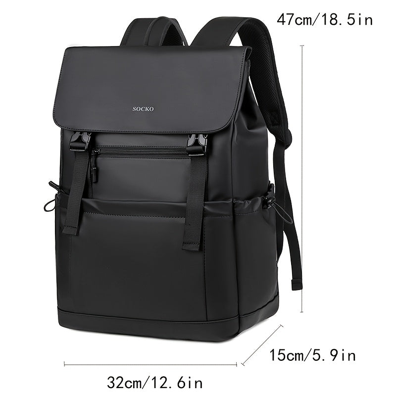 Business Travel Backpack | Men'S Stylish Black & Gray-Green Large-Capacity Backpack with Dry Wet Separation | Perfect for Business Trips, Gym, Swim & Short Stays | Durable Commuter Backpack for Work, School, and Travel | 60-I