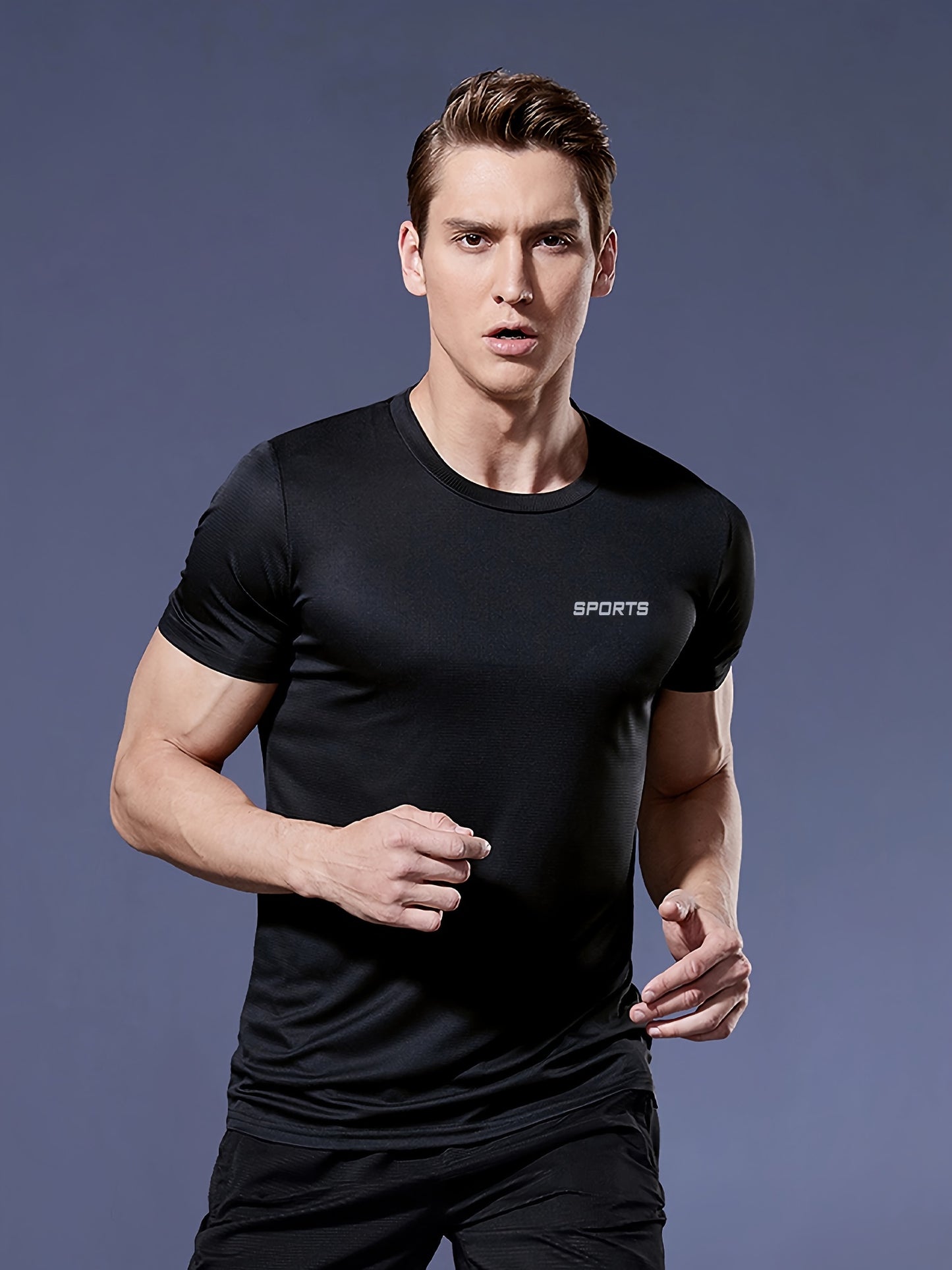 Men's Ultra-Thin T-Shirt with Round Neck, Lightweight and Breathable Performance Running Top for Gym Workouts