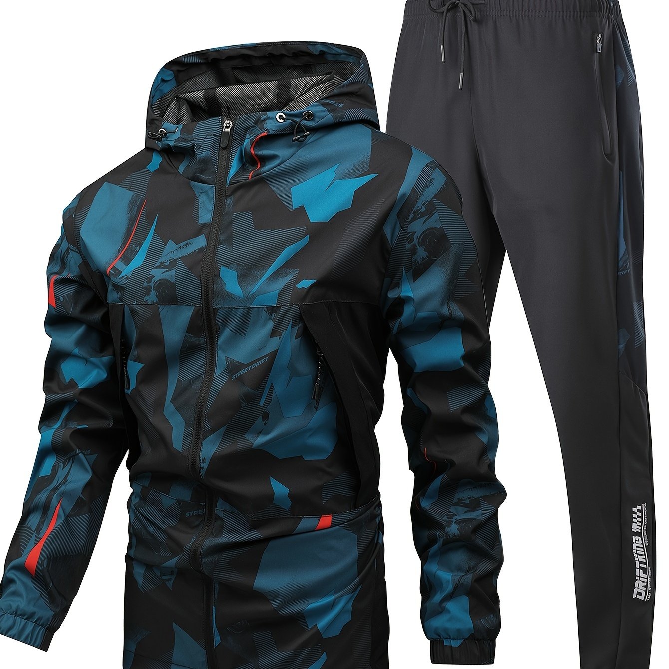 Men'S Long-Sleeve Sports Outfit with Casual Long Pants