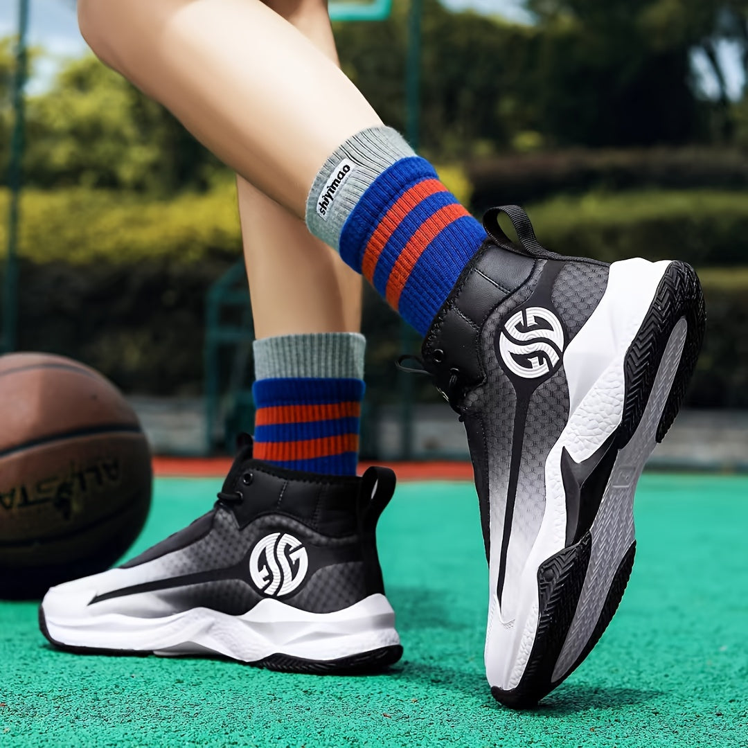 Unisex Fashion Sports Sneakers - Casual Street Athletic Running Shoes with Breathable Fabric Upper, Mid Top Lace-Up, Rubber EVA Sole, All-Season Comfort, Round Toe for Training & Basketball