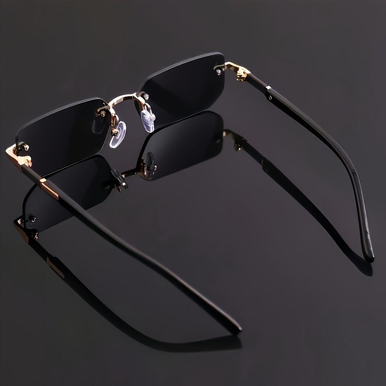 1pc Men'S Square Frame Fashion Glasses - Black PC Lenses with Mirror Finish, Lightweight Plastic Frame for Casual & Hip-Hop Style, Everyday Decorative Eyewear, Hip Hop Accessories, Stylish Accessory, Modern Aesthetic