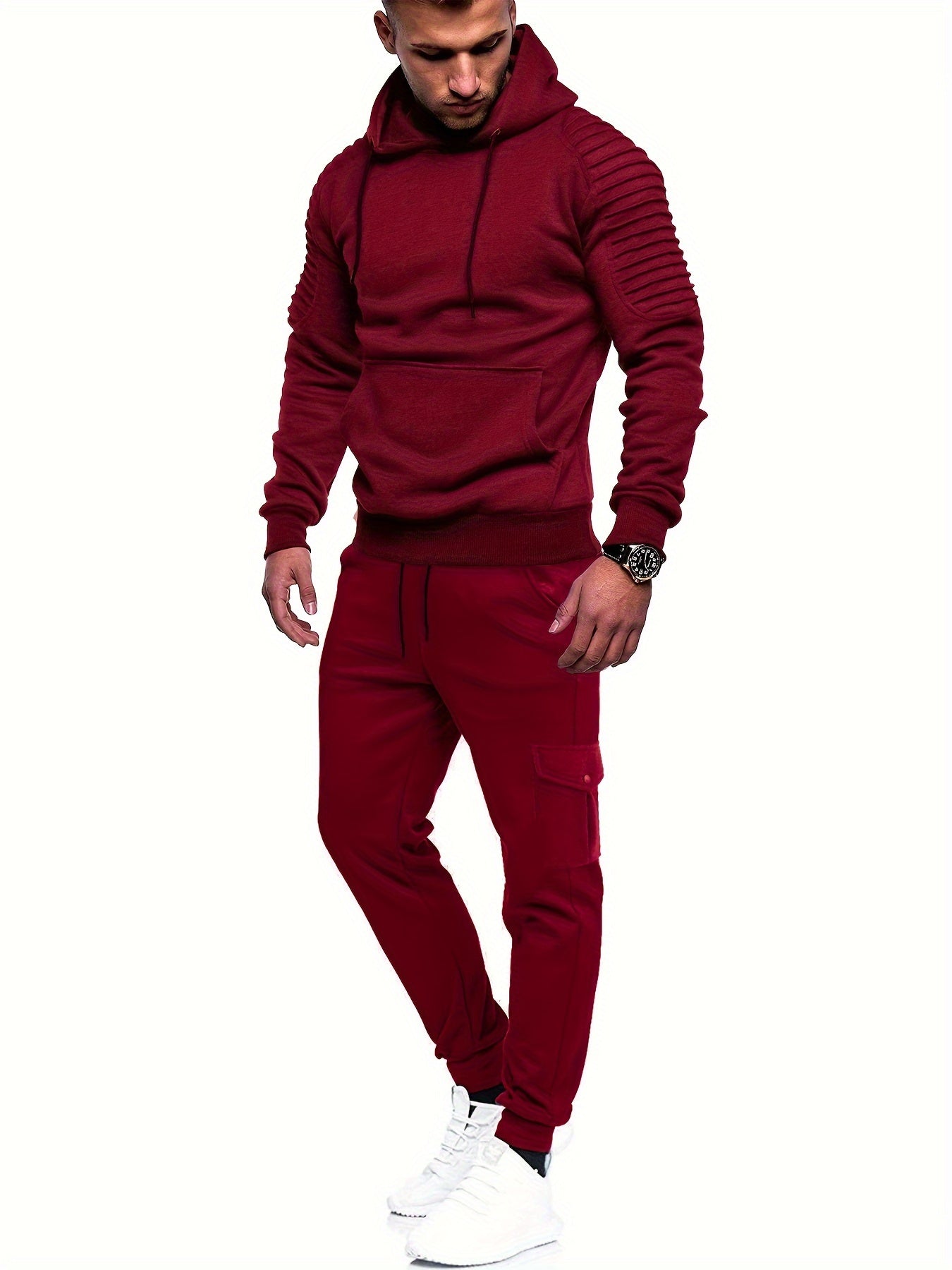 Men's Tracksuit 2 Piece Pullover Hoodie Sweatsuit Sets Casual Jogging Athletic Suits With Drawstring
