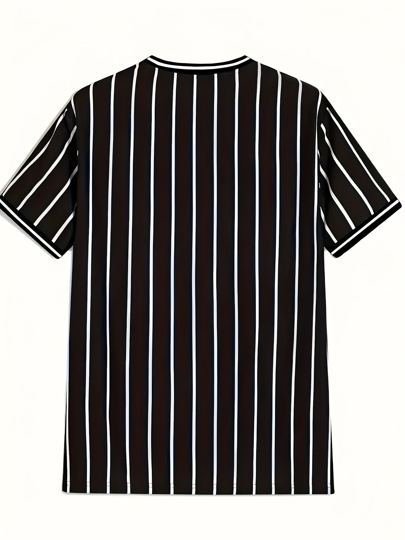 Men's Los Angeles California Graphic T-Shirt - Black & White Striped Casual Streetwear Tee, Breathable Summer Crew Neck Short Sleeve Top, Regular Fit, Everyday Streetwear | Smooth Texture Fabric