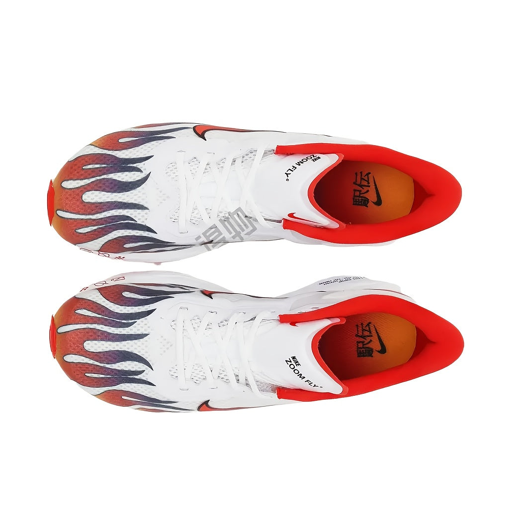 Nike Zoom Fly 6 Running Shoes - Lightweight Cushioned Athletic Sneakers with Zoom Air Technology, Low-Top Training Shoes for Men & Women, All-Season Gym, Marathon, Casual Attire - White/Red Colorway (HQ3498-100), Sneakers, Ma