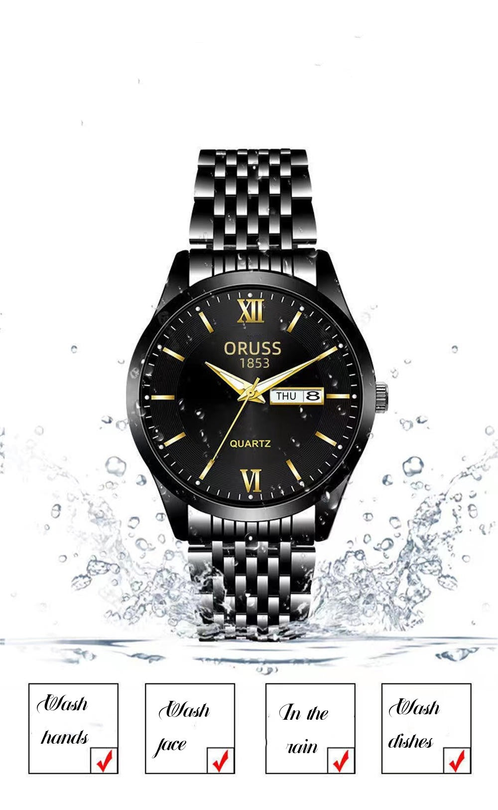 Men's watch calendar high-grade handsome fashion new trend steel watch jazz gentleman all Men's watch