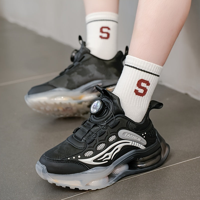 New Youngsters's Fashion Casual Sports Shoes Outdoor Running Shoes with Rotating Buttons and Soft Soles