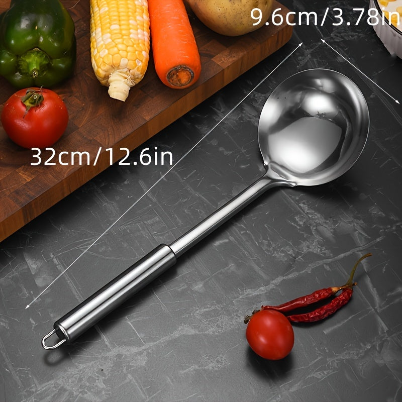 Stainless Steel Cookware Set - Kitchen Utensil Set, Durable Cooking Tools and Gadgets Set, with Spatula, Soup Ladle, Strainer Spoon, Turner, Rice Spoon, for Food Contact, No Electricity Required
