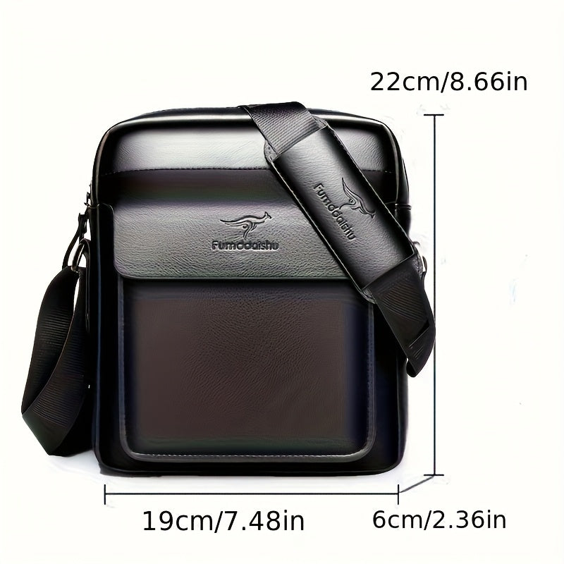 1pc Men's Business Crossbody Bag - Sleek Black with Magnetic Closure, Adjustable Shoulder Strap for Work, Travel & Outdoor - Durable & Stylish Design, Work Accessory | Texture, Purse Crossbody