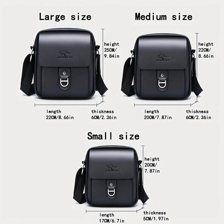 Men'S Stylish Brown Crossbody Bag with Adjustable Strap - Large Capacity, Multi-Compartment Design, Perfect for Commuting, Travel, and Everyday Use, Travel Bag