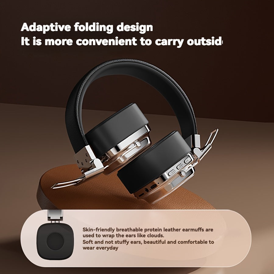 Vintage-Inspired Over-Ear Wireless Headset With Wireless 5.3 Chip - No Lag Gaming, Hi-Fi Sound & Deep Bass, Long-Lasting 350Mah Battery, Ideal For Music Lovers & Athletes