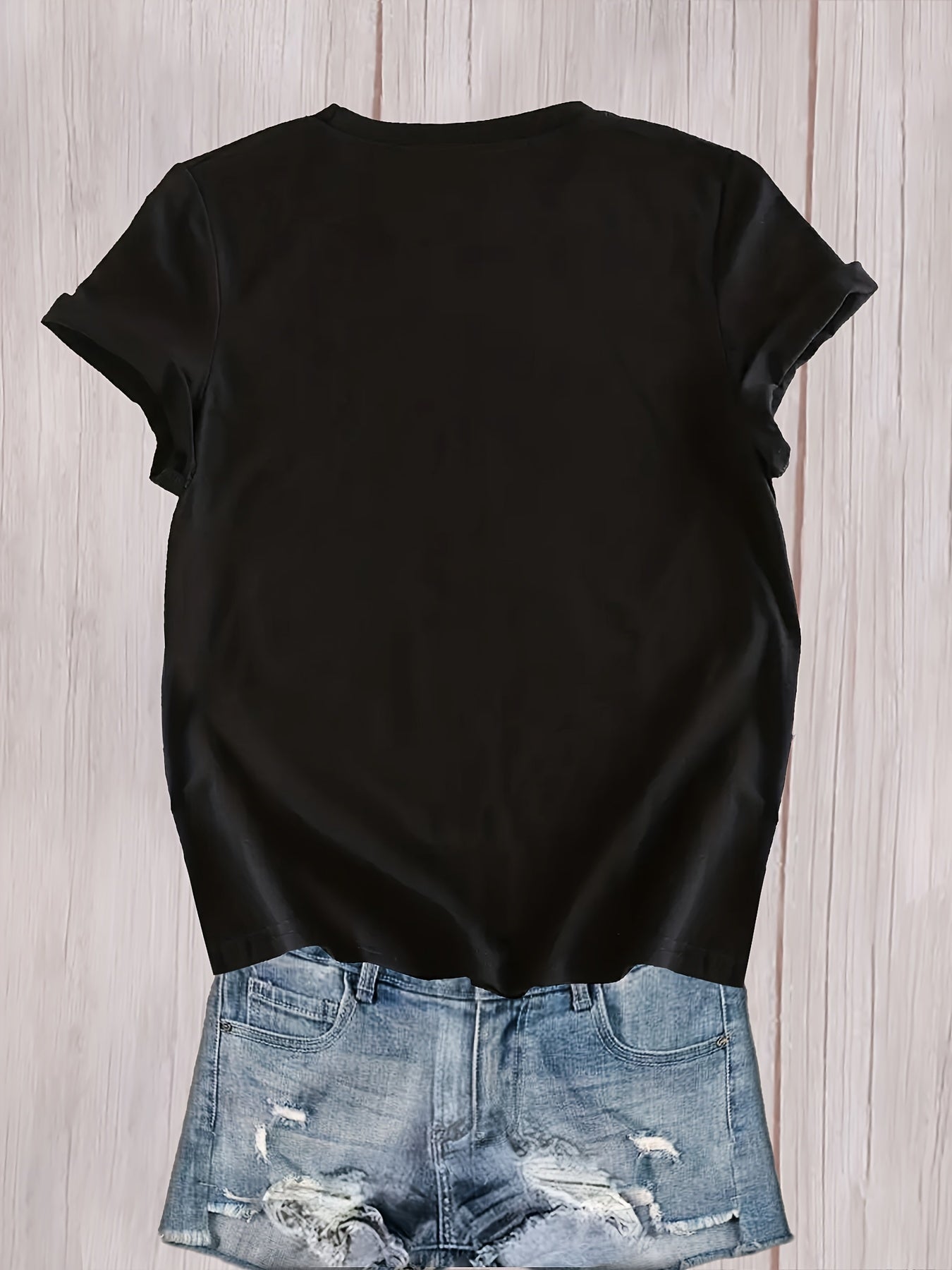 Heart Graphic Round Neck Sports T-shirt, Short Sleeve Running Casual Top, Women's Activewear