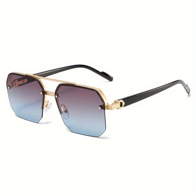 1 Pair of Women'S New Semi-Frame Square Glasses Classic Double Bridge Glasses Light Luxury Fashion Black Glasses Retro Chic Men'S Glasses Suitable for Decoration and Party Wear