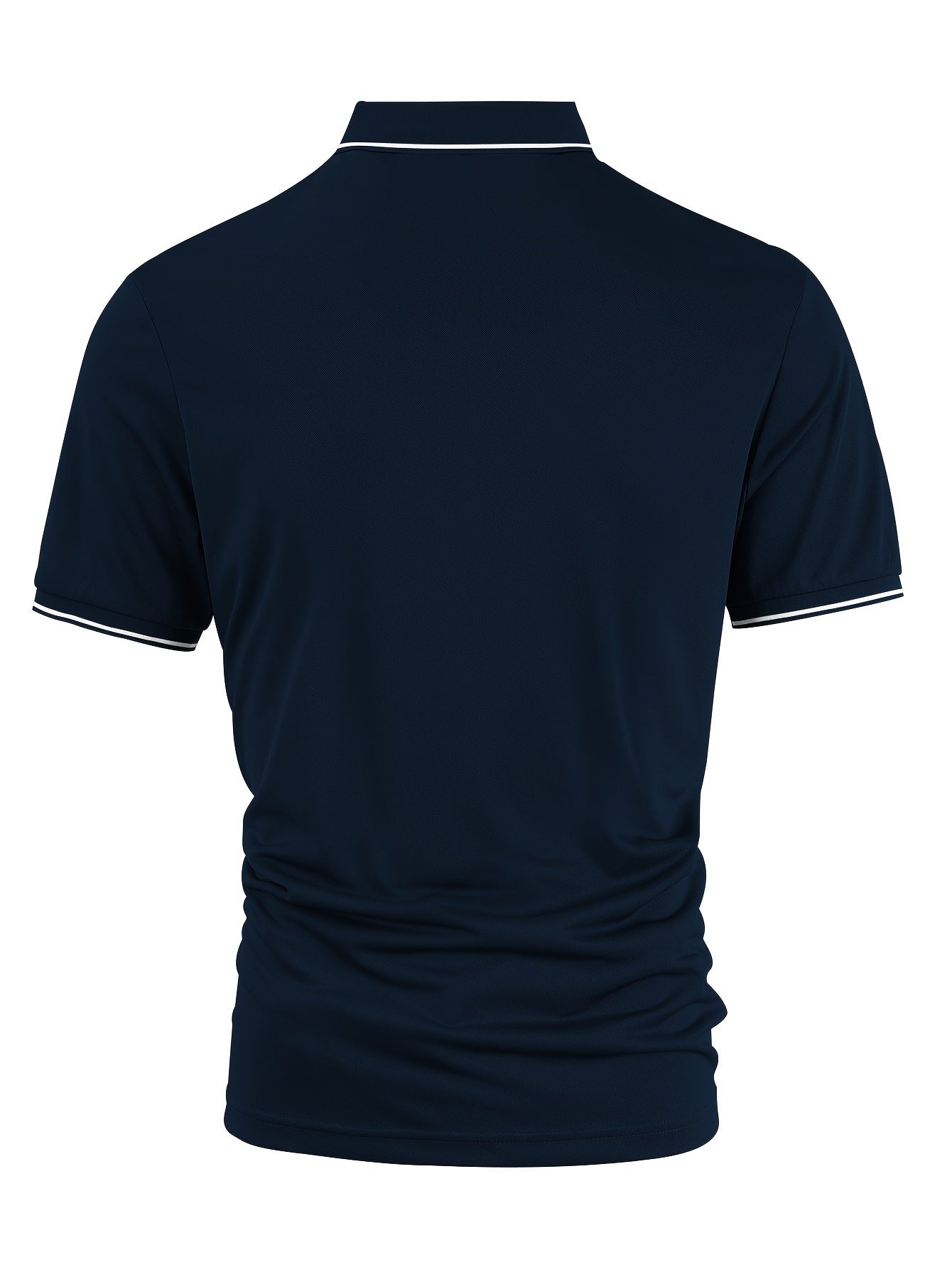Men's Solid Golf Shirt, Casual Short Sleeve Lapel Shirt For Summer Outdoor