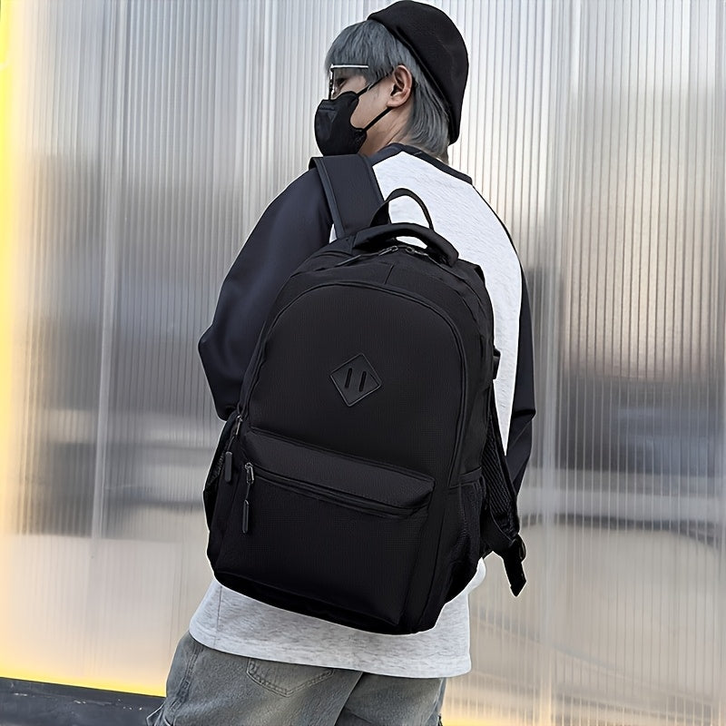 Large Capacity Laptop Backpack - Heavy-Duty Computer Backpack with Multiple Compartments, Padded Shoulder Straps & Front Zipper Pocket - Business Travel, College, Work Backpack for Men & Women - Black Backpack for Professiona