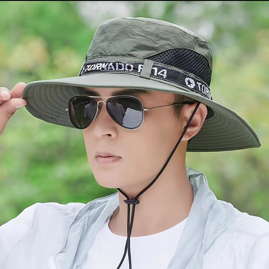 Men'S Black "TORNADO F-35.56cm Bucket Hat with Adjustable Strap - Stylish Outdoor Sun Protection, Ideal for Fishing, Hiking, and Summer Activities, Outdoor Sun Protection|Adjustable Headgear|Polyester Hat