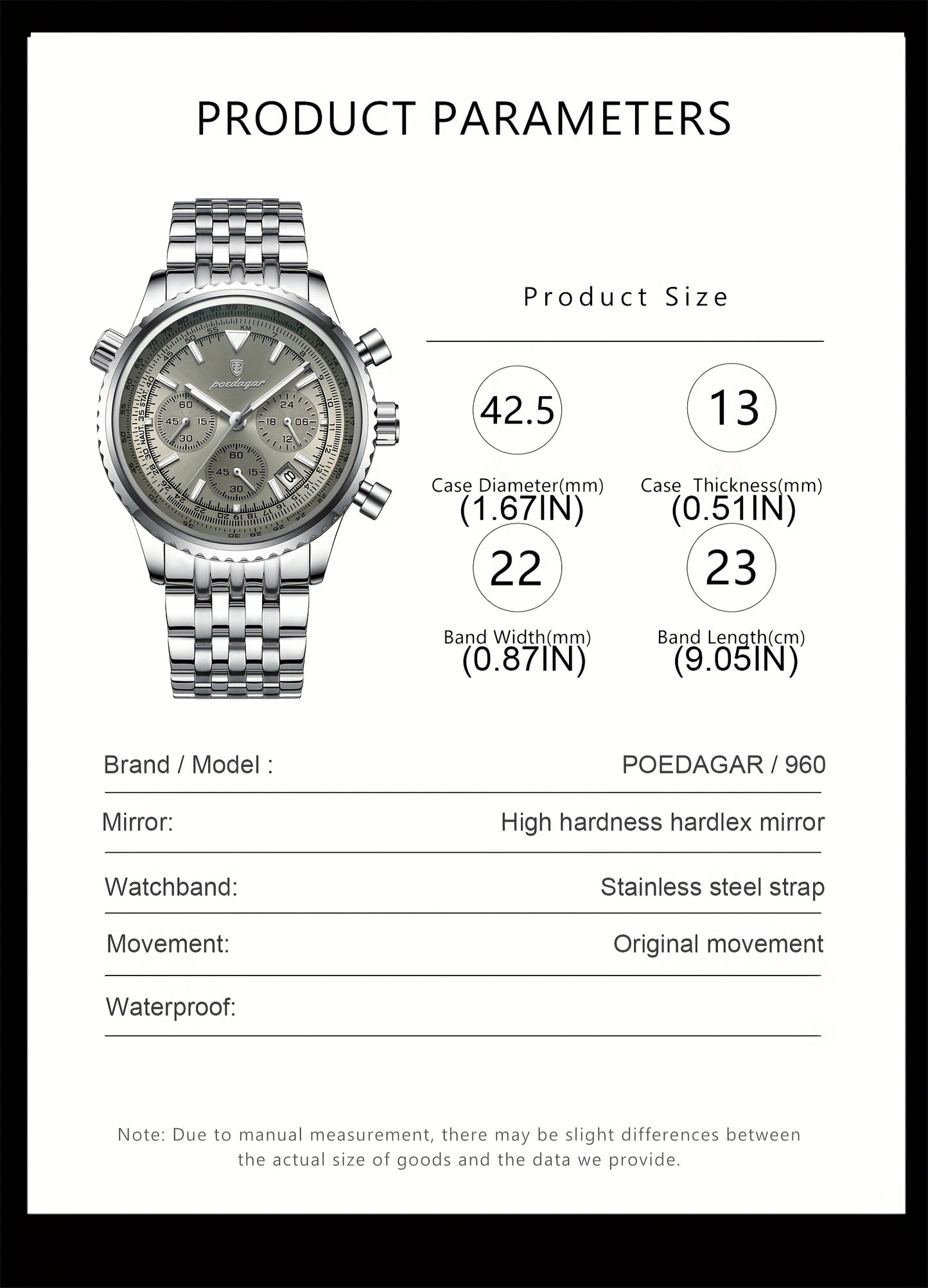 POEDAGAR New waterproof luminous calendar stainless steel ultra-thin Men's watch fashion students Korean business luxury youth chronograph quartz wristwatch., Perfect for Thanksgiving