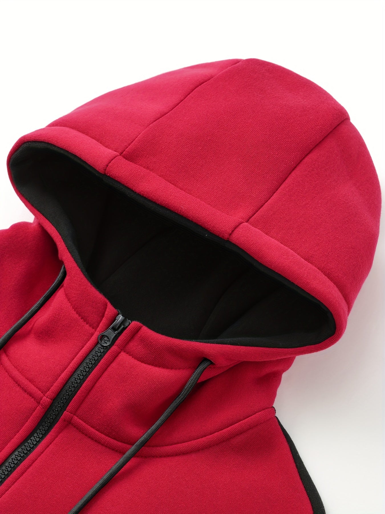 Men'S Casual Hoodie Set for Autumn And Winter, Featuring a Hooded Sweatshirt And a Sporty Cardigan in a Patchwork Design.