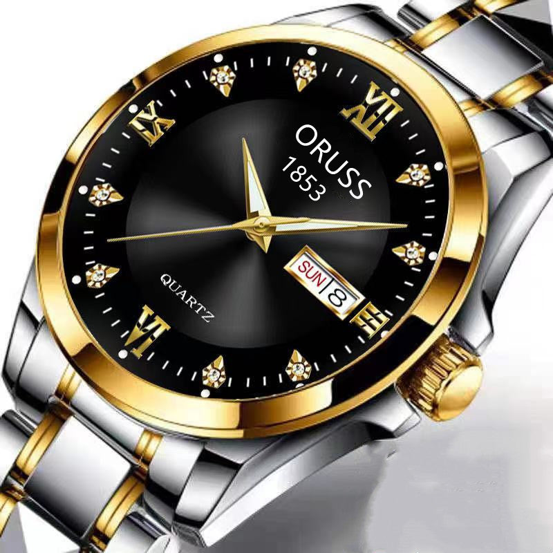 1pc Men's Round Luminous Quartz Watch, Wristwatch