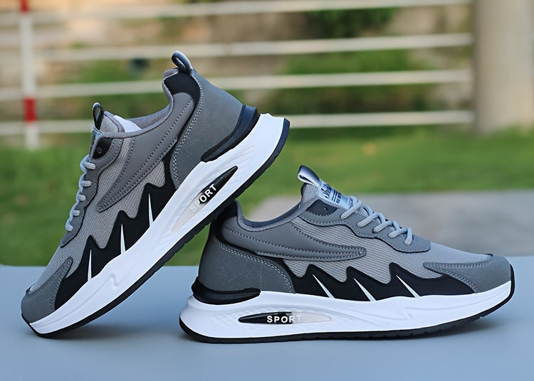 Men's breathable mesh sports shoes, lightweight flat heeled board shoes, Men's versatile casual shoes, soft soled comfortable and fashionable running travel shoes