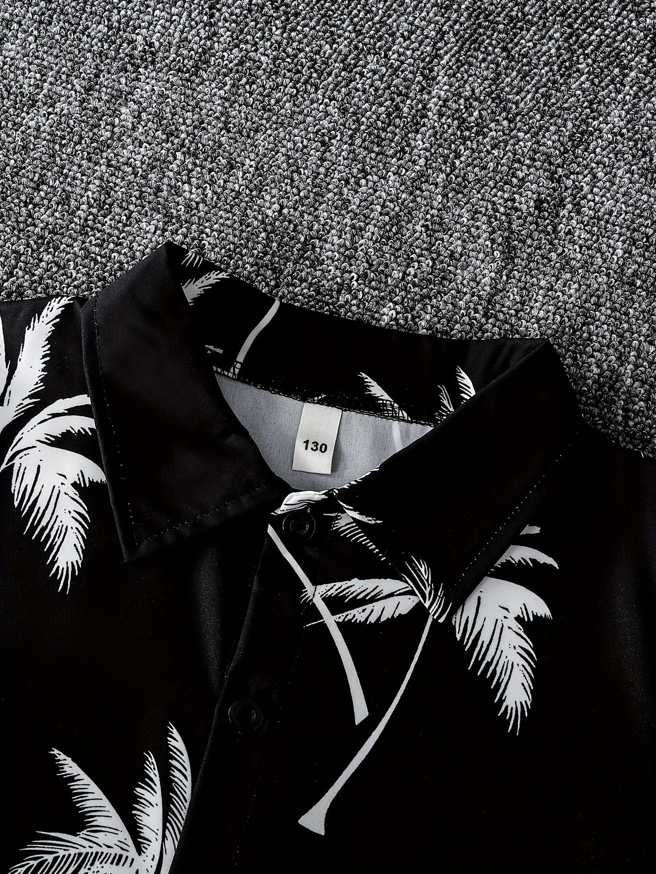 2pcs Boys Casual Coconut Tree Graphic Print Short Sleeve Lapel Shirt & Shorts Set, Comfy Summer Boys Clothing For Daily & Outdoor Wear