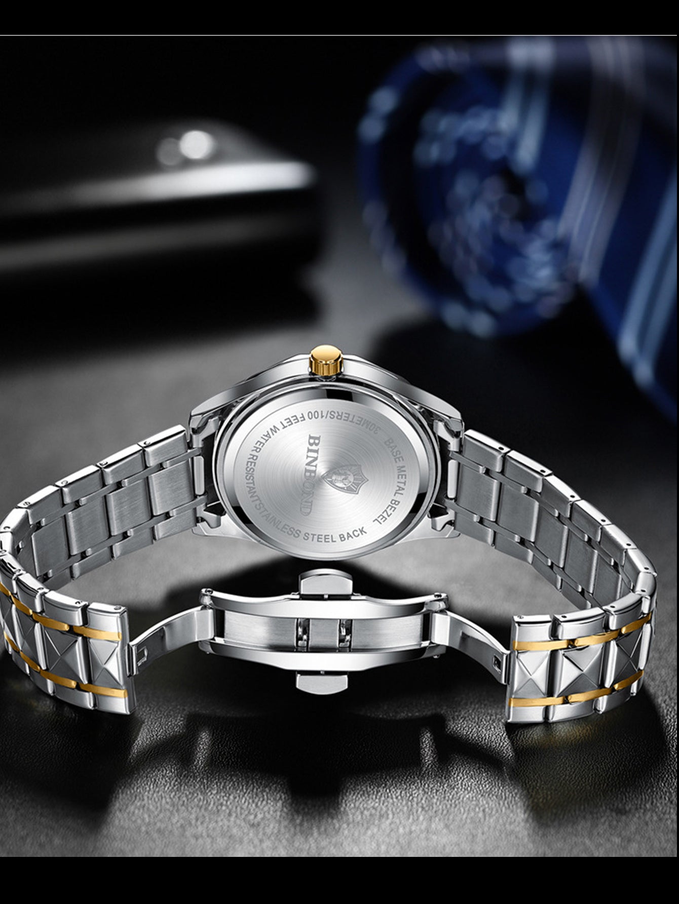 BINBOND Luxury Fashion Calendar Waterproof Women's Quartz Watch