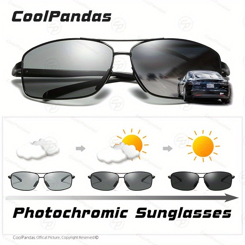 Coolpandas Brand Top Photochromic Glasses for Men And Women, Polarized Chameleon Glasses for Outdoor Sports, Fishing, Driving Goggles with Anti-Glare Features.
