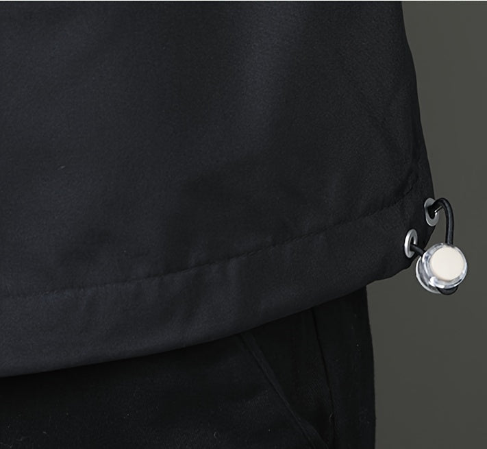 Men's Casual Hooded Windbreaker Jacket - Spring/Autumn Color Block Zip-Up Coat For Autumn Winter Outdoors
