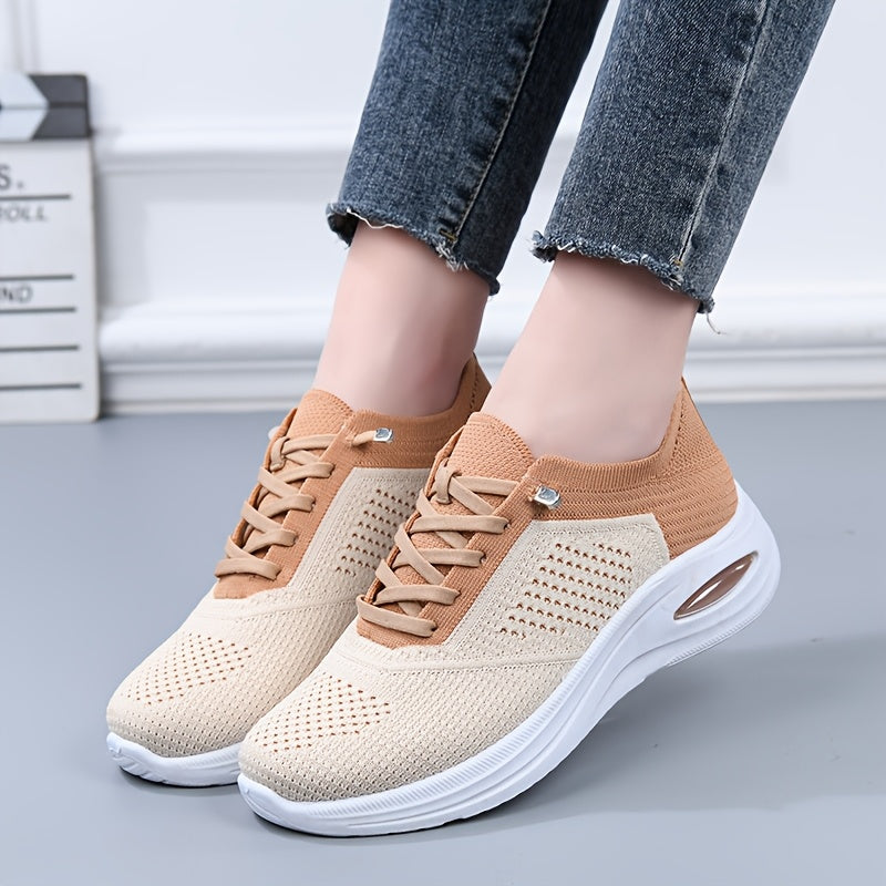 Women's Breathable Casual Running Shoes - Lace-Up Low-Top Sneakers with Fabric Upper & Durable PVC Sole, All-Season Comfort for Walking, Jogging, Casual Attire - Multi-Color Options, Ladies Sneakers