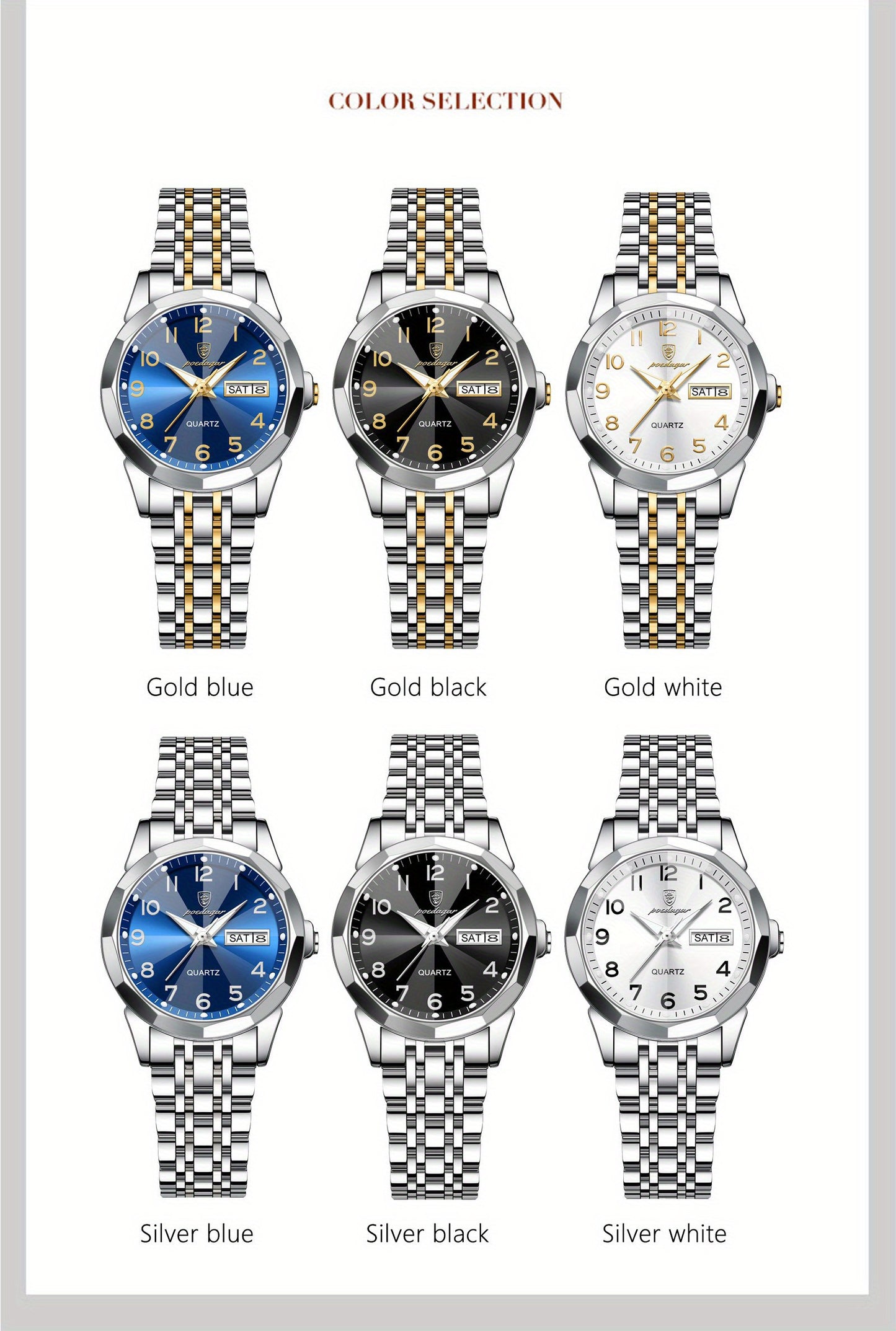 Elegant Women'S Quartz Watch with Date Display - Waterproof, Durable Zinc Alloy Case & Stainless Steel Band, Golden-Tone Dial, Ideal for Casual Attire & Gifting, Waterproof Watch | Elegant Timepiece | Quartz Movement