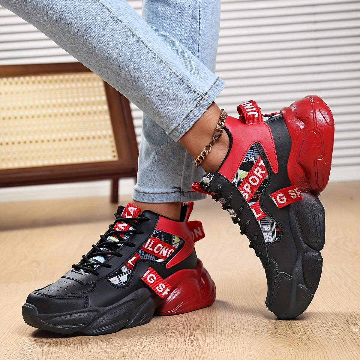 Women'S High-Top Plaid Skate Sneakers - Lightweight, Non-Slip, Shock-Absorbing Sneakers with EVA Sole, Synthetic Faux Leather Upper & Fabric Lining for All-Season Sports and Casual Wear, Casual Sneakers | Stylish Lace-Up Shoe