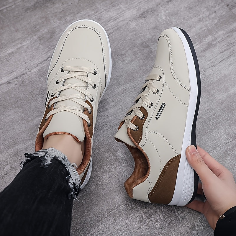 FAYWELLME Unisex Casual սպորտային կոշիկներ, շնչող ցածր վերևից ժանյակավոր սպորտային կոշիկներ, MD ներբանով միաձույլ գույնի բոլոր սեզոնային վազքի կոշիկներ, թեթև գործվածքից վերնամասը սև և արևագույն, հարմարավետ բարձիկ առօրյա հագուստի համար, ամենօրյա կոշիկներ