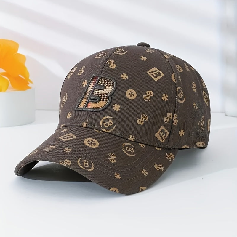 Letter B Embroidery Baseball Cap Classic Solid Color Trendy Dad Hat Lightweight Adjustable Sun Hats For Women & Men