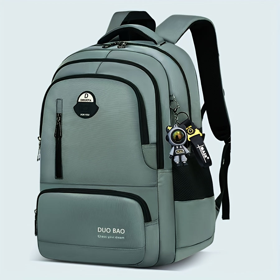 1pc DUO BAO High-Quality Knapsack - Stylish Gray & Black Backpack with 6 Large Compartments, Durable Oxford Fabric, Ideal for School, Travel, and Fitness, Casual Style, Travel Backpack | Stylish Backpack | Durable Backpack