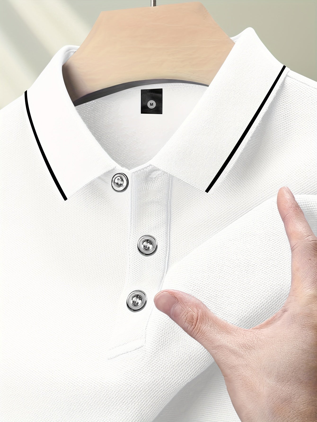 Pearson OBM Men'S Classic Breathable Knit Polyester Polo Shirt - Casual Style, Solid Color, Regular Fit with Slight Stretch, Summer Collared Top with Button Detail