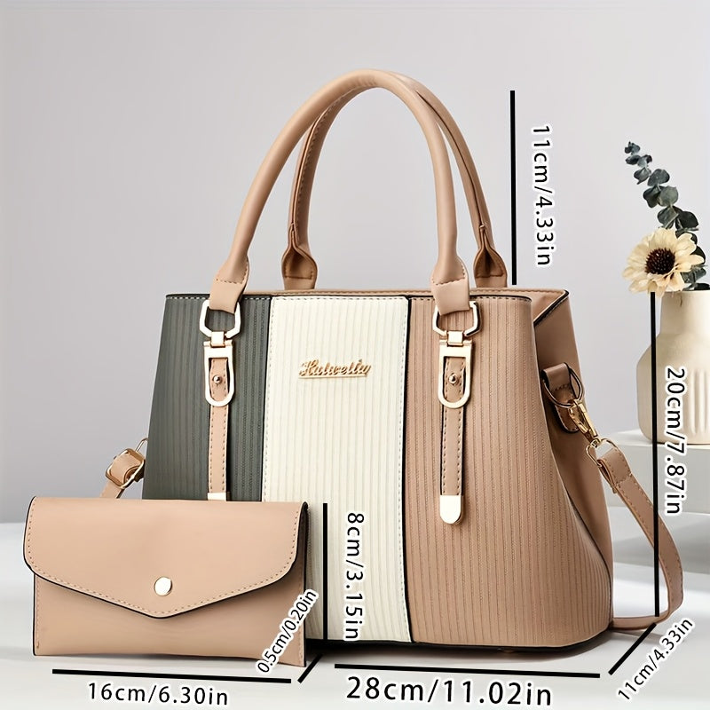 Stylish And Versatile Women'S Bag, Large Capacity Mom Bag, Simple Letter Texture, Color Matching, Handbag, Multi Set, Set, Thank You for The Gift, Give to Your Girlfriend