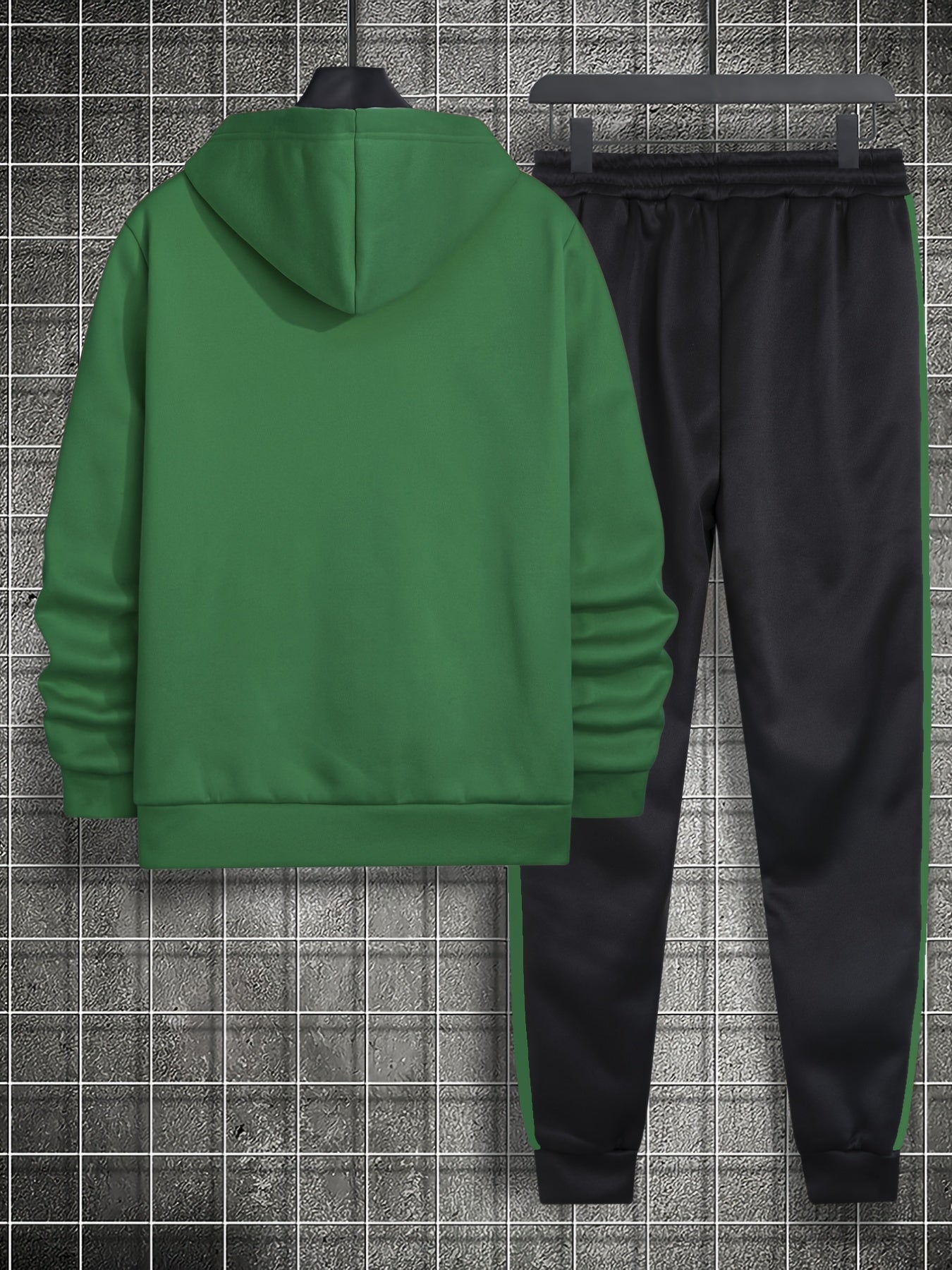 Classic Men's Athletic 2Pcs Tracksuit Set Casual Full-Zip Sweatsuits Long Sleeve Hoodie And Jogging Pants Set For Gym Workout Running