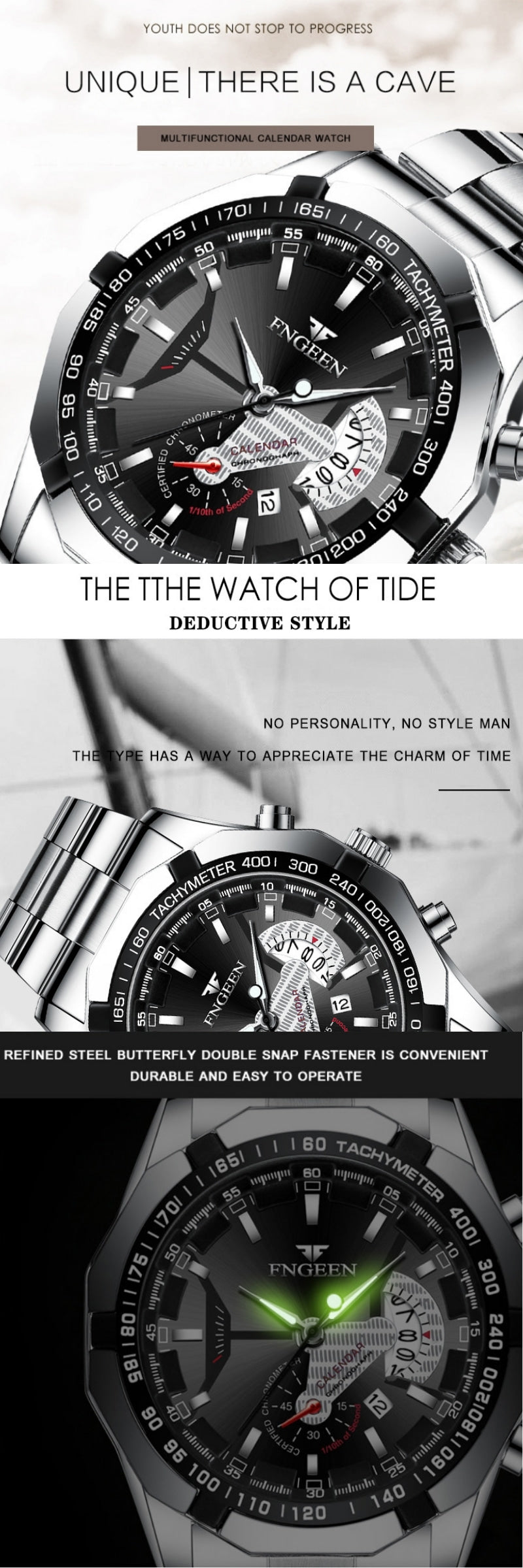 Men's Large Dial Watch, Creative Calendar Wrist Watch