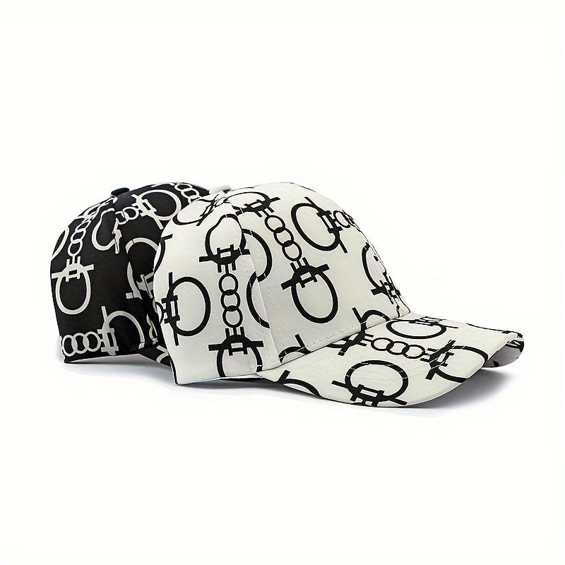 Men'S & Women'S Breathable Baseball Cap - Adjustable, Stylish Black with White Skull & Crossbones Print, Perfect for Spring & Summer, Casual Headwear | Skull Print Cap | Breathable Fabric