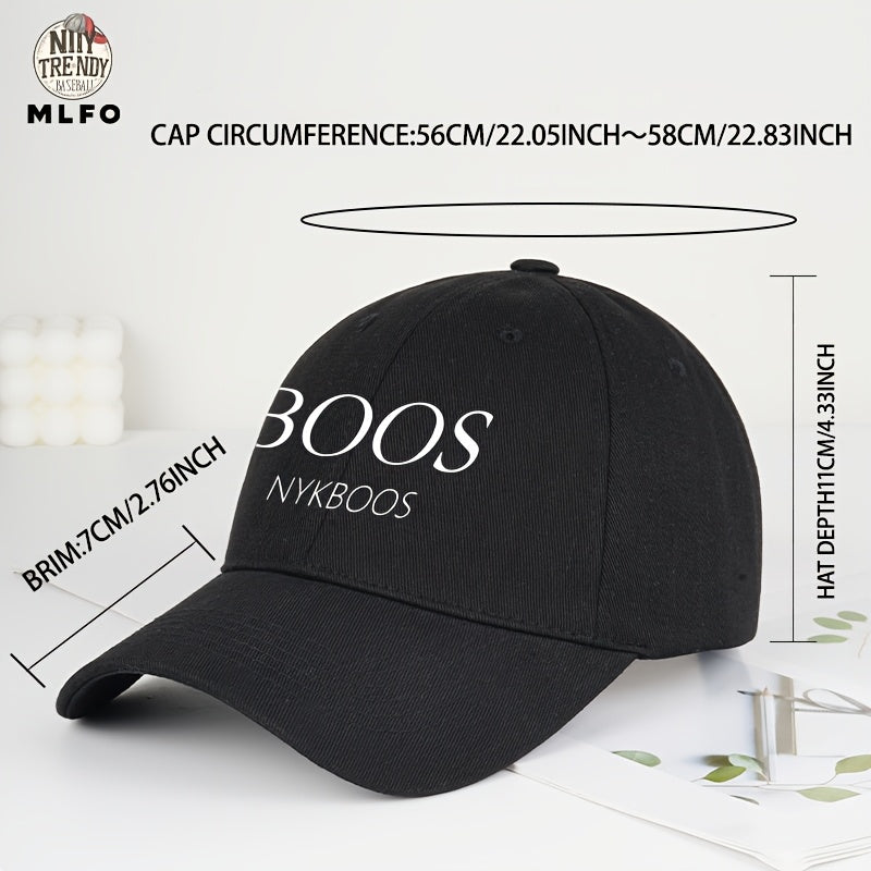 MLFO Casual "BOOS NYKBOOS" Baseball Cap, Lightweight Polyester, Adjustable Fit, Curved Brim, Hand Washable, 5 Colors, with Thanksgiving and Father'S Day Prints