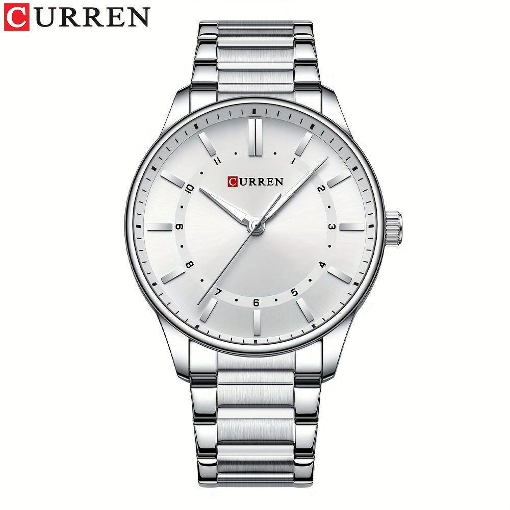 CURREN Men's Watch Gift Stainless Steel Band Simple Business Casual Watch