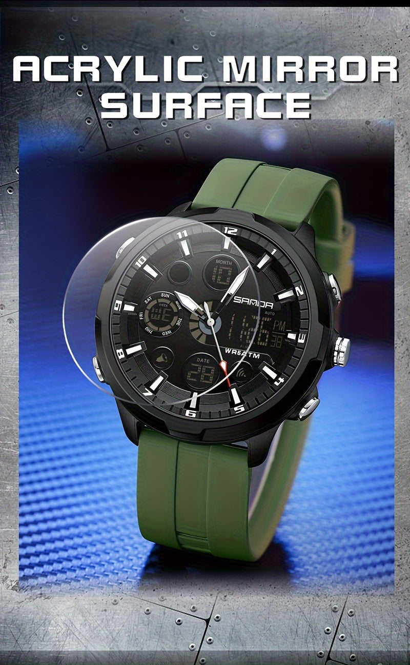 SANDA Men'S Digital Outdoor Sports Wristwatch,Waterproof Multifunctional Chronograph Quartz Watch For Gift Clock 9053