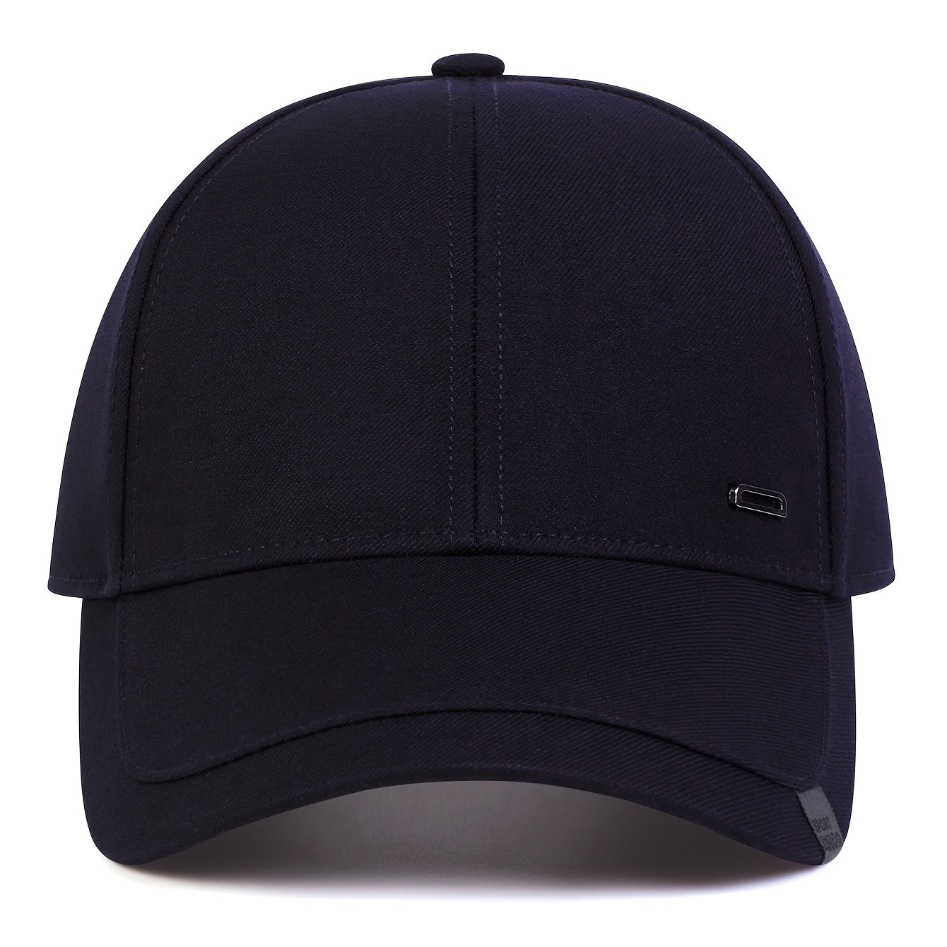 1pc Men's Casual Geometric-Pattern Baseball Cap with Square Silvery Buckle, 100% Polyester Lightweight Adjustable Sun Protection Hat for Spring/Autumn Travel and Beach Parties