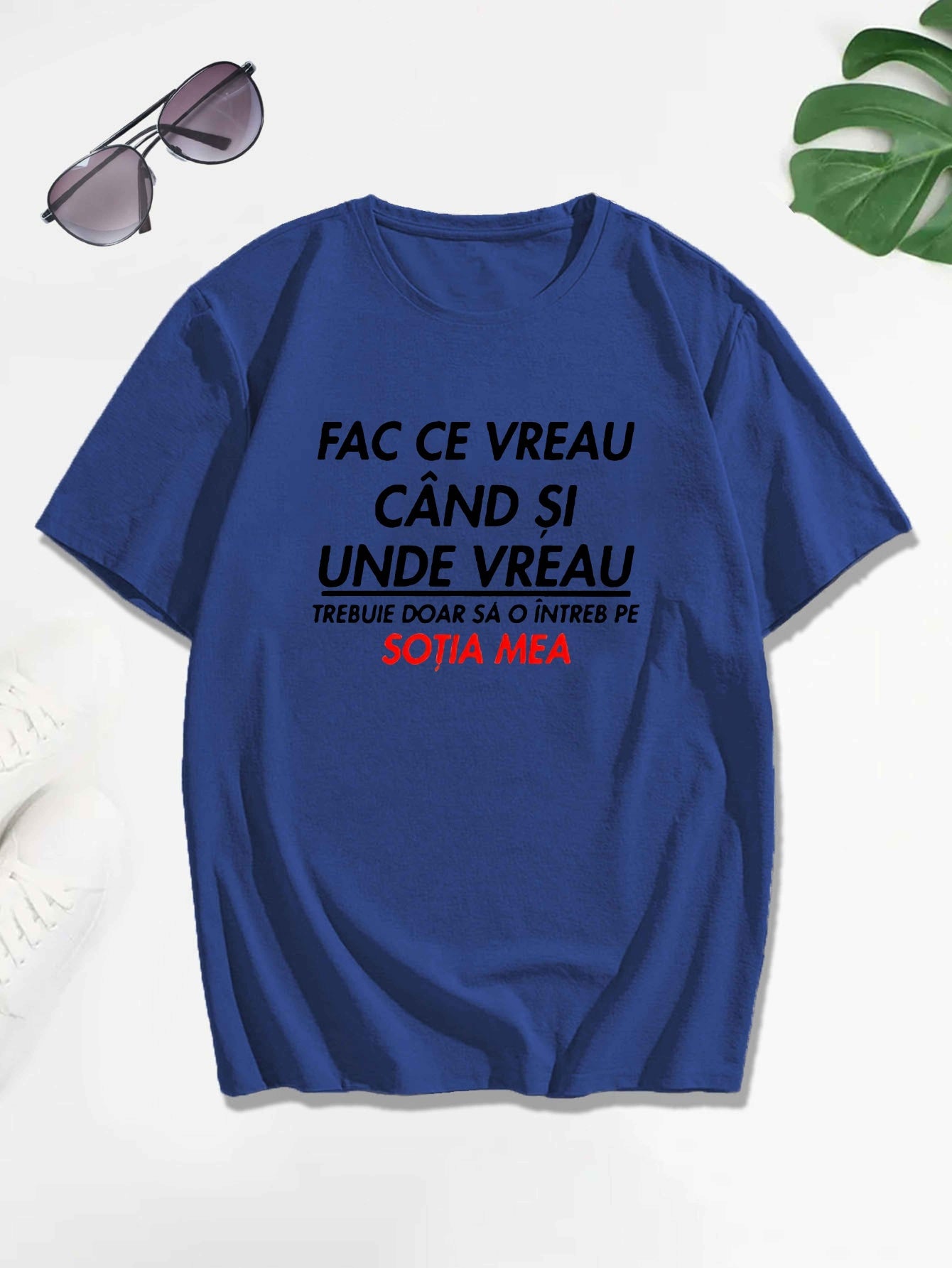 Men's Romanian Quote Short Sleeve T-Shirt - "Face Ce Vreau Cand Si Under Breath" Print, Lightweight Polyester, Casual Summer Top, Round Neck, Machine Washable, Machine Washable Tee | Bold Text Tee | Lightweight Material