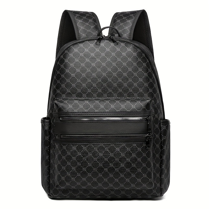 Men's Professional Laptop Backpack - Large Capacity Business Travel Backpack with 39.62cm Laptop Compartment, Multiple Zippered Pockets - Durable Backpack for Work, School, College - Elegant Brown Accent Design - Compatible w