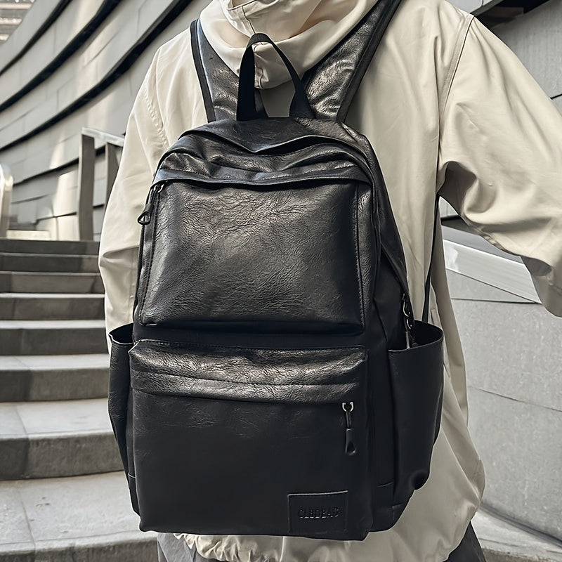Men'S Casual Backpack, Simple Business Commuting Large Capacity Laptop Bag, Functional Outdoor Step Double Shoulder Bag, Travel Backpack.