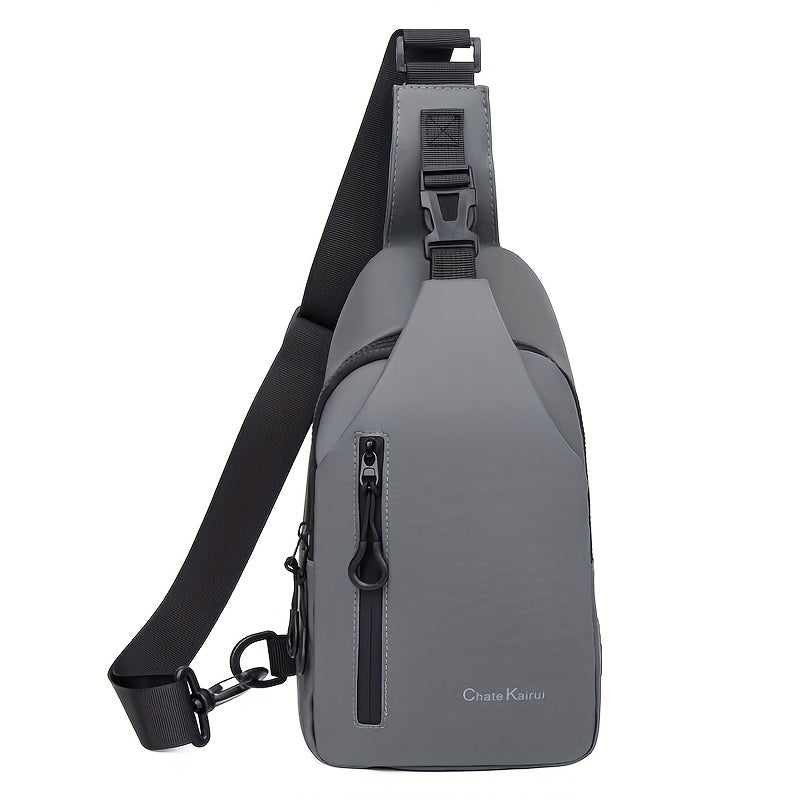 1pc CHATEK KAIAO Large Capacity PU Leather Sling Bag - Stylish Multi-Compartment Chest Bag for Travel, Business & School, Black, 36.2cm x 17cm x 8cm, Travel Shoulder Bag | Modern Sling Bag | Durable Zipper Closure