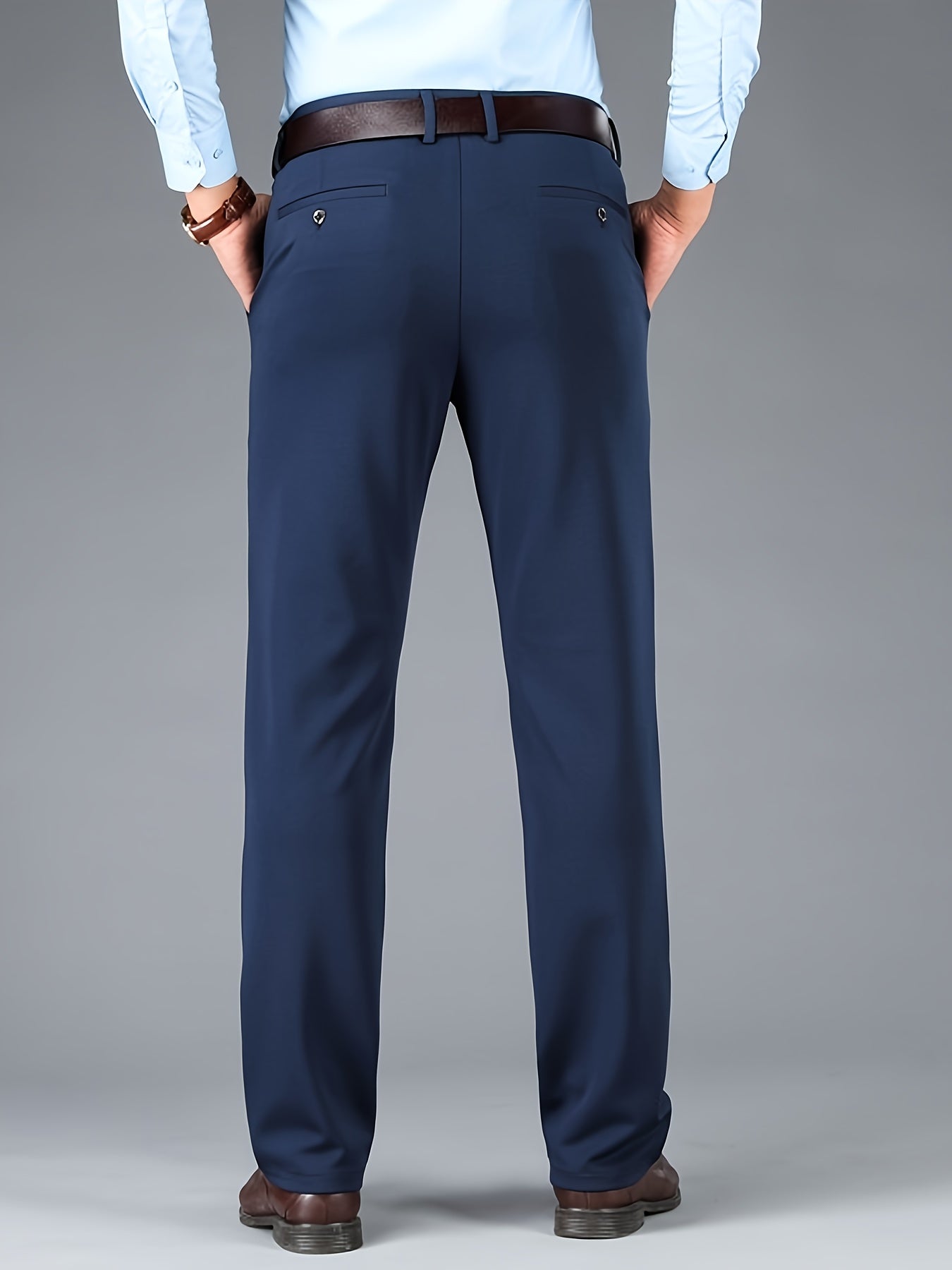Men's Casual Straight Leg Pants, Chic Business Style Versatile Trousers for Daily Wear