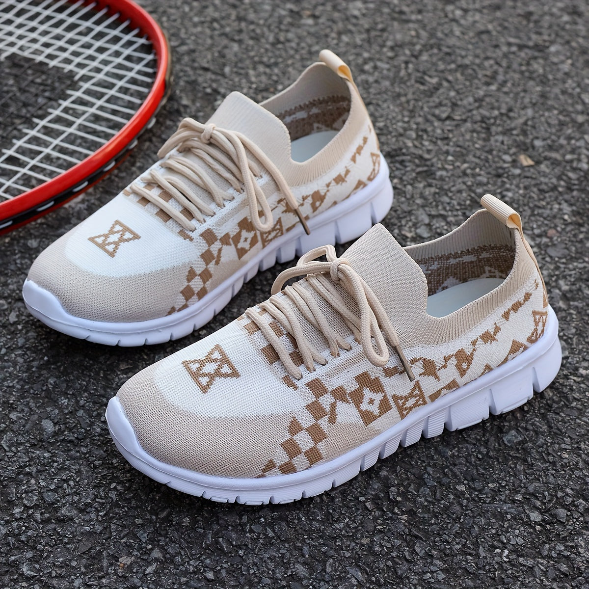 Women's Casual Sneakers Comfort Sport Shoes Fabric Knit Breathable Slip-On All-Season Walking Flats - EVA Sole Non-Slip Athletic Running Footwear - Taizhou North America & Europe Exclusive